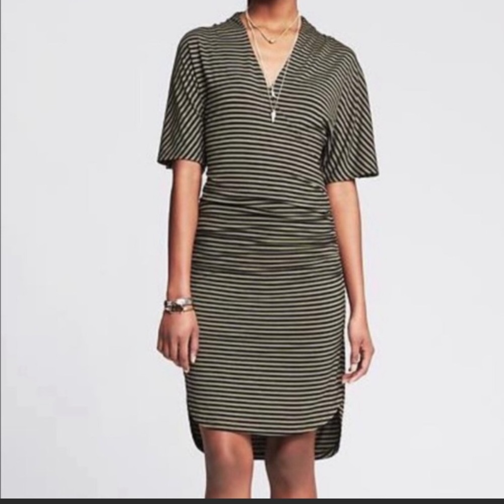 Banana Republic Striped Faux Wrap Sheath Dress